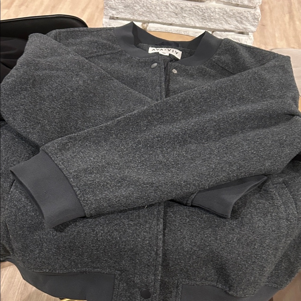 Ava & Viv Charcoal Gray Bomber Jacket